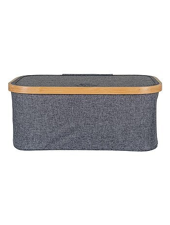 Panier en bambou gris foncé 38 x 26 x 16 cm - House Nordic