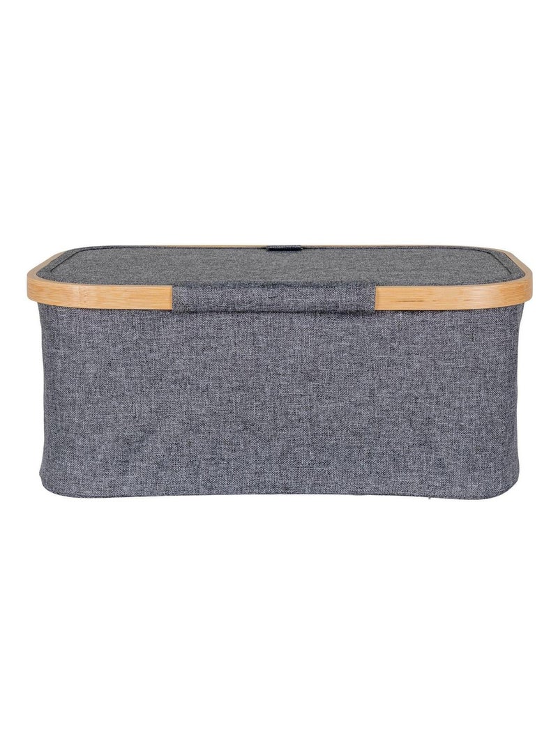 Panier en bambou gris foncé 38 x 26 x 16 cm - House Nordic Gris - Kiabi