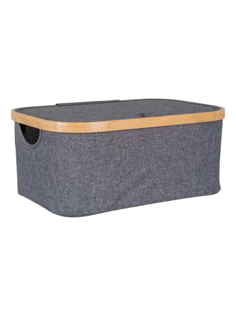 Panier en bambou gris foncé 38 x 26 x 16 cm - House Nordic Gris - Kiabi