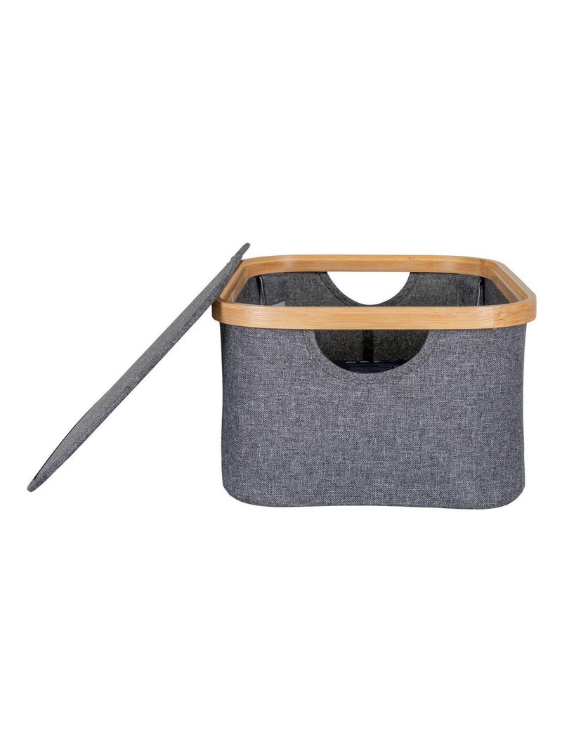 Panier en bambou gris foncé 38 x 26 x 16 cm - House Nordic Gris - Kiabi