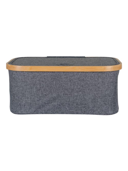 Panier en bambou gris foncé 38 x 26 x 16 cm - House Nordic - Kiabi
