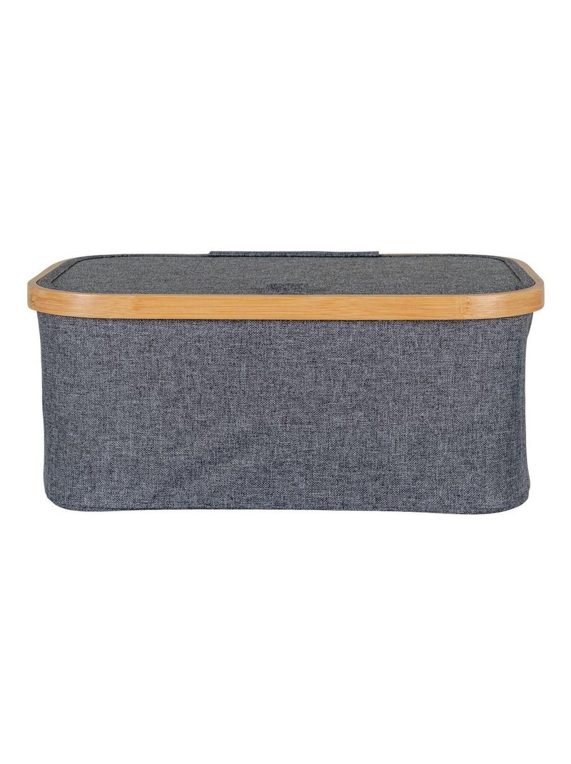 Panier en bambou gris foncé 38 x 26 x 16 cm - House Nordic Gris - Kiabi