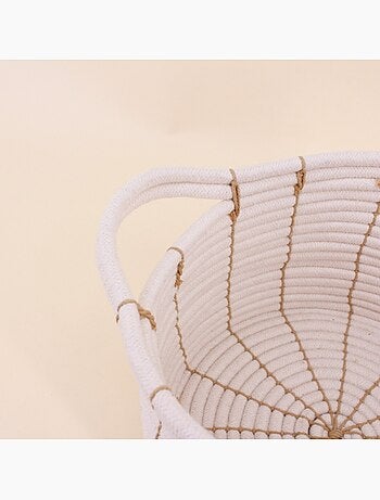 Panier en corde beige avec poignées 27x16cm