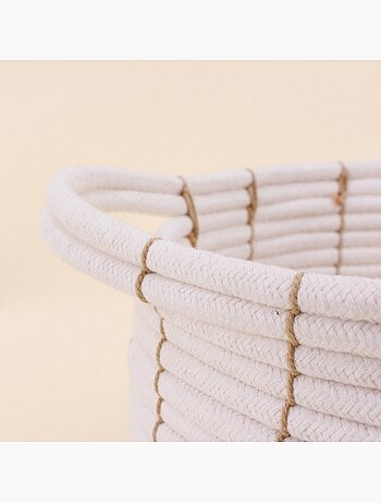 Panier en corde beige avec poignées 27x16cm