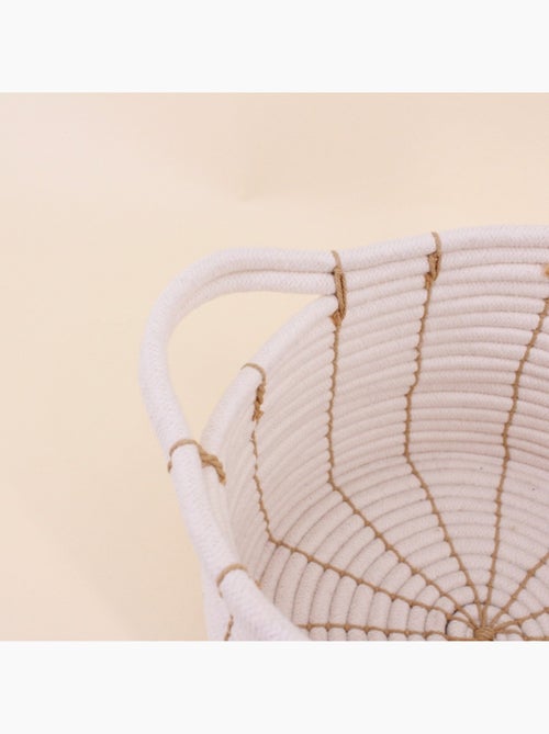 Panier en corde beige avec poignées 27x16cm - Kiabi