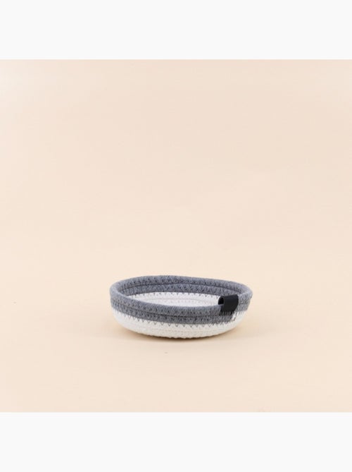 Panier en corde blanc détail gris 15x4cm - Kiabi