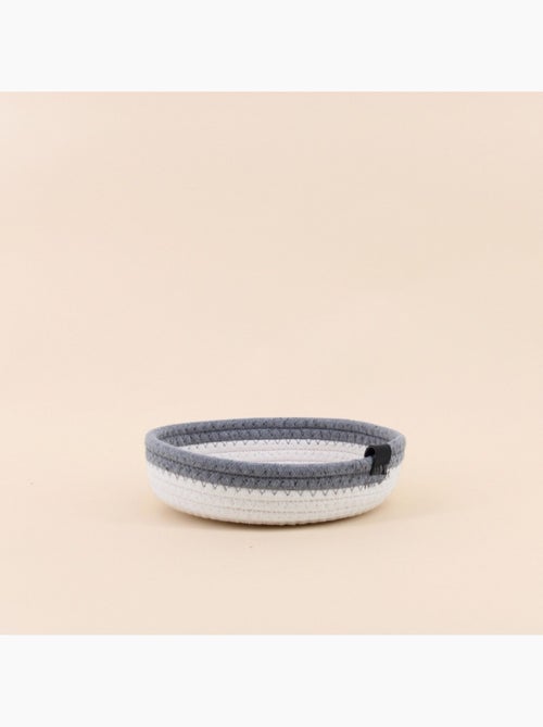 Panier en corde blanc détail gris 20x5cm - Kiabi