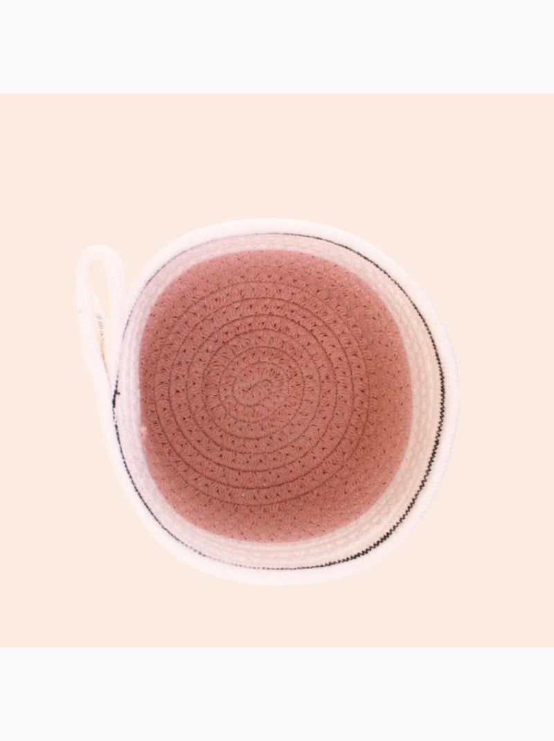 Panier en corde rose et blanc 16x11cm Rose - Kiabi