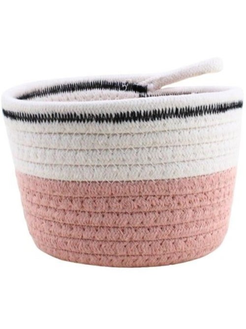 Panier en corde rose et blanc 16x11cm - Kiabi