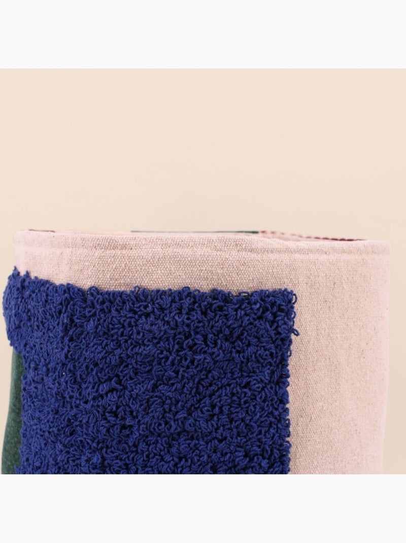 Panier en coton tissé coloré brodé et tufté 30x35cm Beige - Kiabi