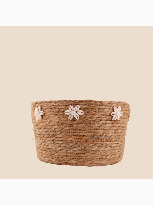 Panier en fibres naturelles détails coquillages 32cm - Kiabi