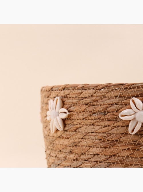Panier en fibres naturelles détails coquillages 32cm - Kiabi