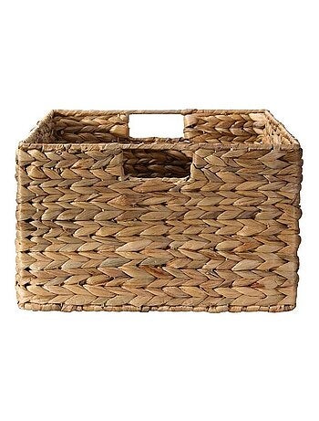 Panier En Jacinthe D'eau Armature Métal - Hauteur 13 Cm
