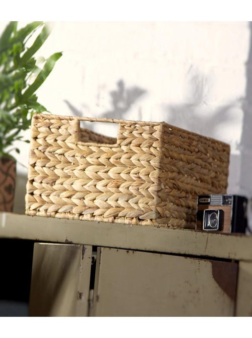 Panier En Jacinthe D'eau Armature Métal - Hauteur 17 Cm - Kiabi