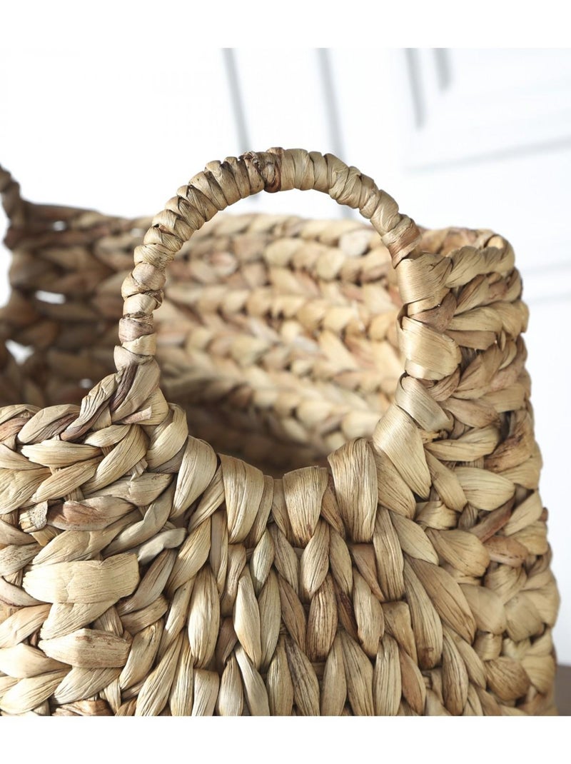 Panier En Jacinthe D'eau Avec Poignées - L36xp19xh22 Beige - Kiabi