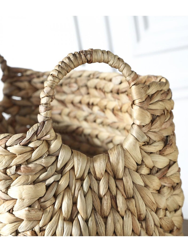 Panier En Jacinthe D'eau Avec Poignées - L46xp27xh27 Beige - Kiabi