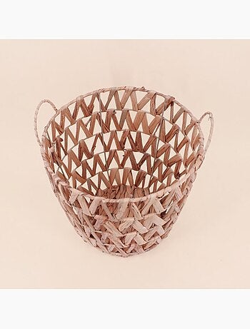 Panier en jacinthe d'eau tressée 30x30x20cm