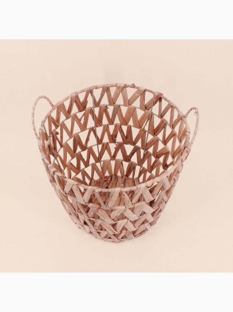 Panier en jacinthe d'eau tressée 30x30x20cm Beige - Kiabi