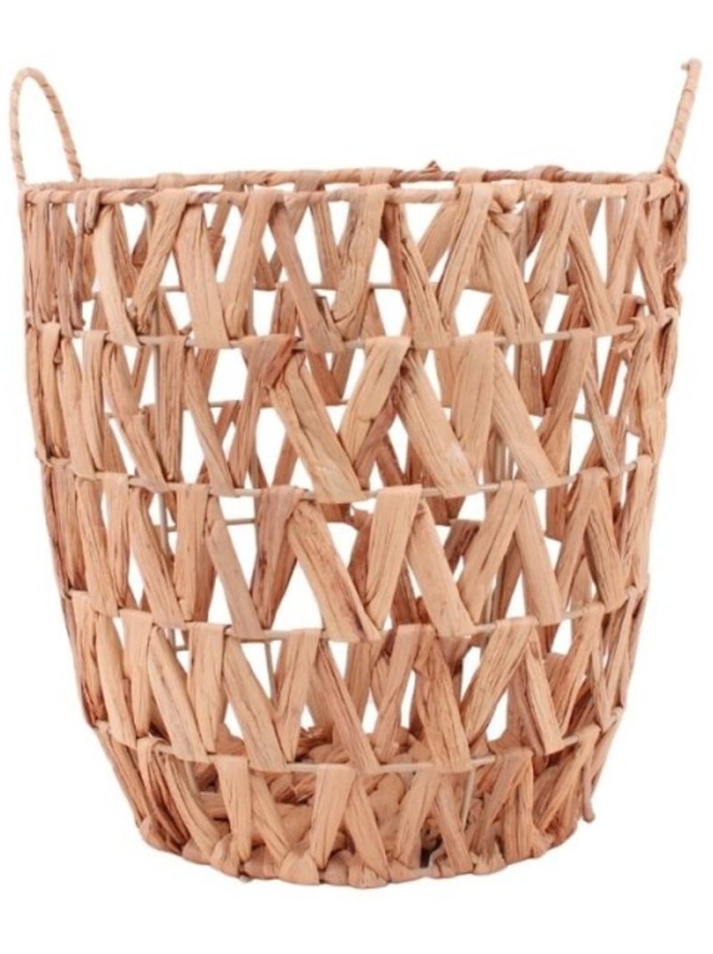 Panier en jacinthe d'eau tressée 30x30x20cm Beige - Kiabi