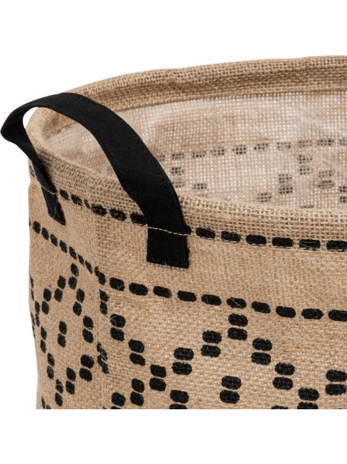 Panier en jute motif aztèque - Kiabi