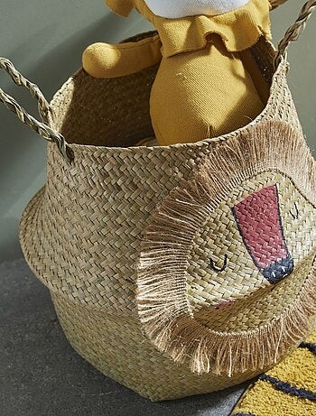 Panier en jute tête de lion