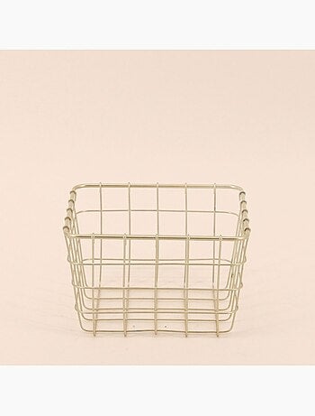 Panier en métal doré quadrillé 15x15cm