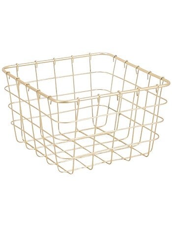 Panier en métal doré quadrillé 15x15cm