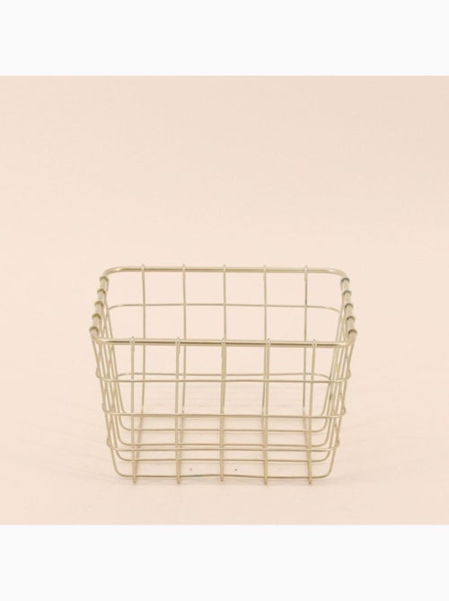 Panier en métal doré quadrillé 15x15cm - Kiabi