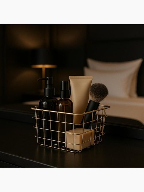 Panier en métal doré quadrillé 15x15cm - Kiabi