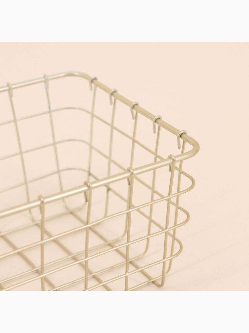 Panier en métal doré quadrillé 15x15cm Doré - Kiabi