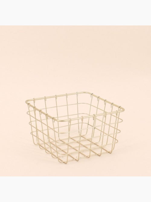 Panier en métal doré quadrillé 15x15cm - Kiabi