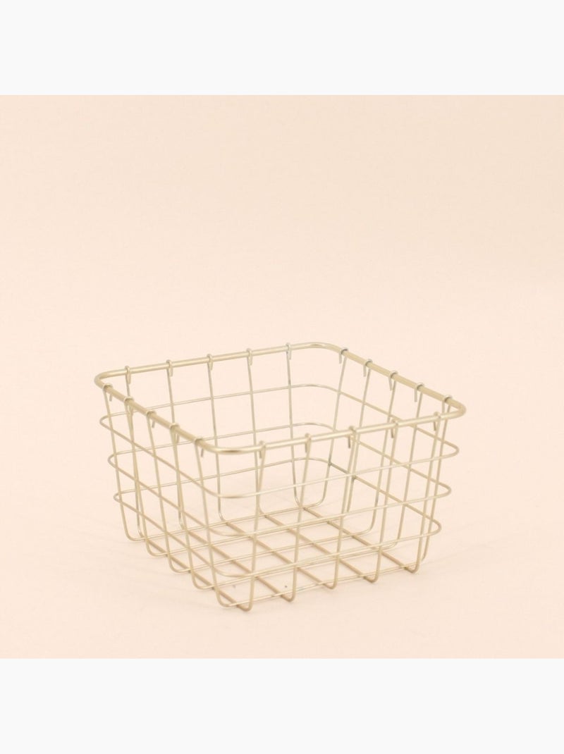 Panier en métal doré quadrillé 15x15cm Doré - Kiabi