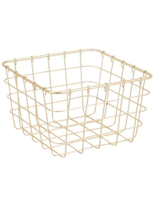 Panier en métal doré quadrillé 15x15cm - Kiabi