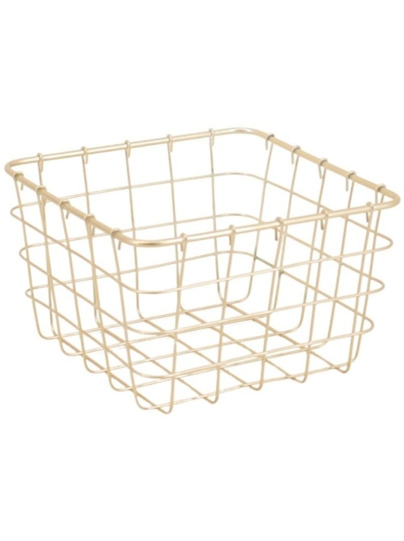 Panier en métal doré quadrillé 15x15cm Doré - Kiabi