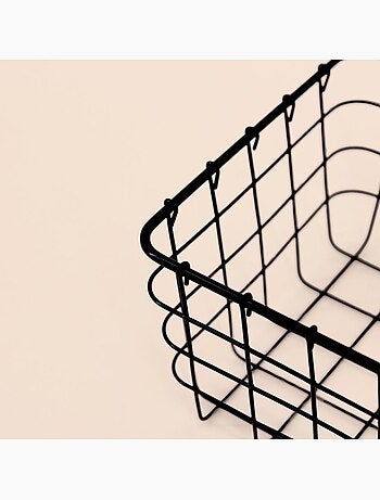 Panier en métal noir 15x15cm