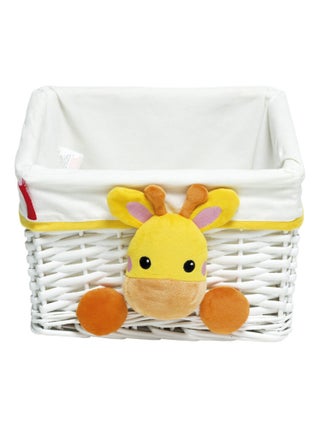 Panier en osier avec doublure textile et peluche appliquée 30x25x20cm de MATTEL-Fisher-Price