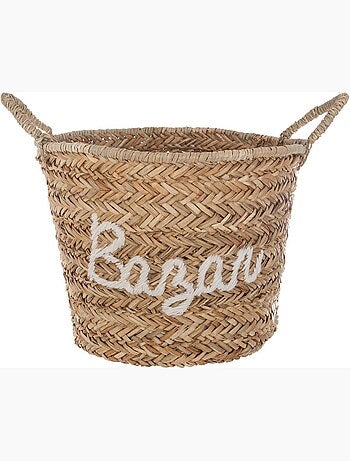 Panier en osier tressé rangement décoratif ATMOSPHERA