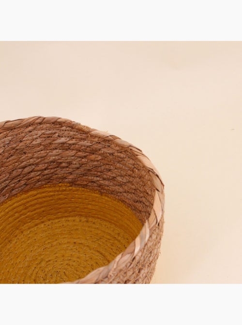 Panier en paille détail jaune 20x15cm - Kiabi