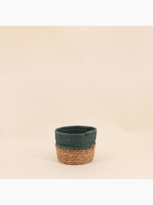 Panier en paille détail vert 15x12cm - Kiabi