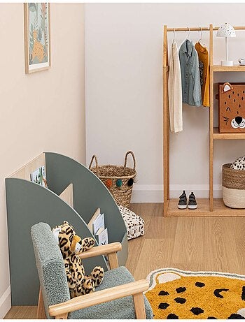 Panier en roseau avec pompons multicolores LIVI