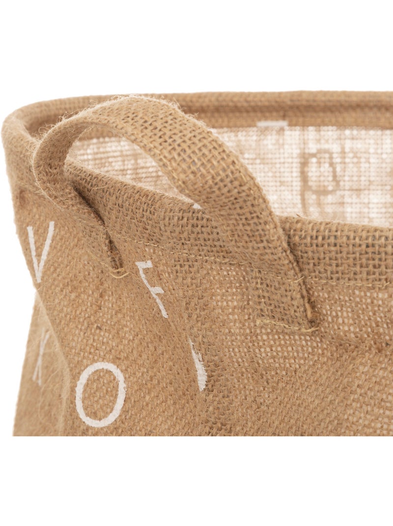 Panier enfant en jute à poignées ALPHABET Beige - Kiabi