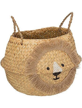 Panier enfant pliable en jute et roseau LION