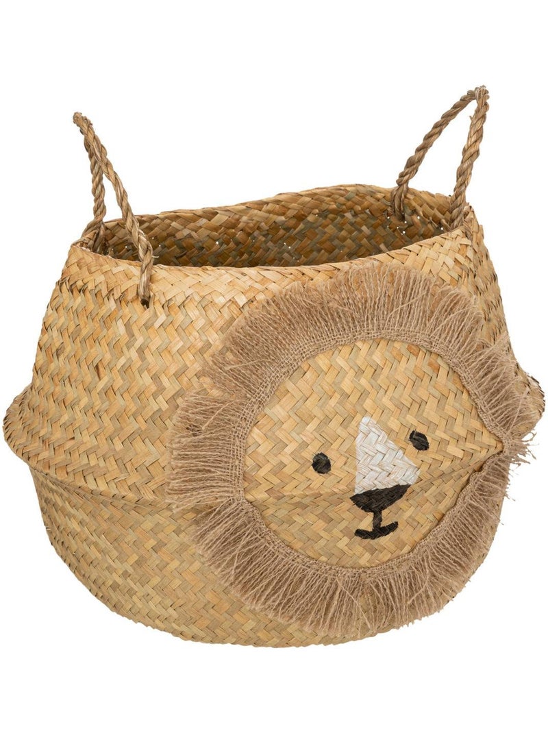 Panier enfant pliable en jute et roseau LION Marron - Kiabi