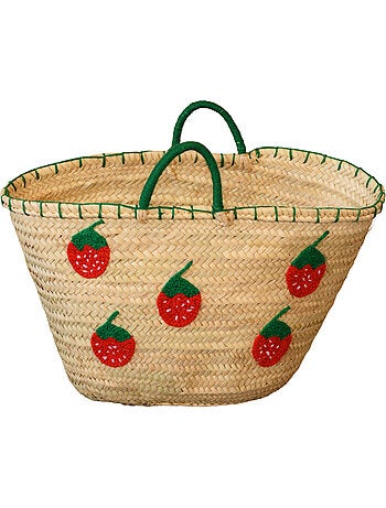 Panier Fraises brodées