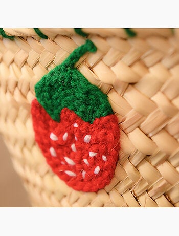 Panier Fraises brodées