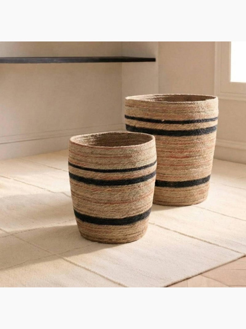Panier haut en fibres naturelles 30x40cm Beige - Kiabi
