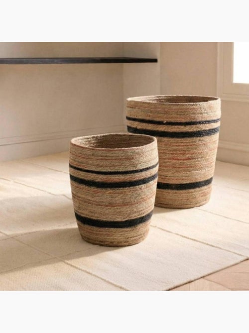 Panier haut en fibres naturelles 40x51cm - Kiabi