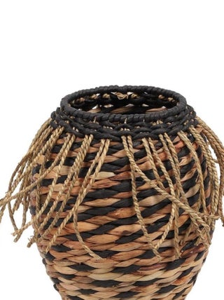 Panier jacinthe d'eau franges H27