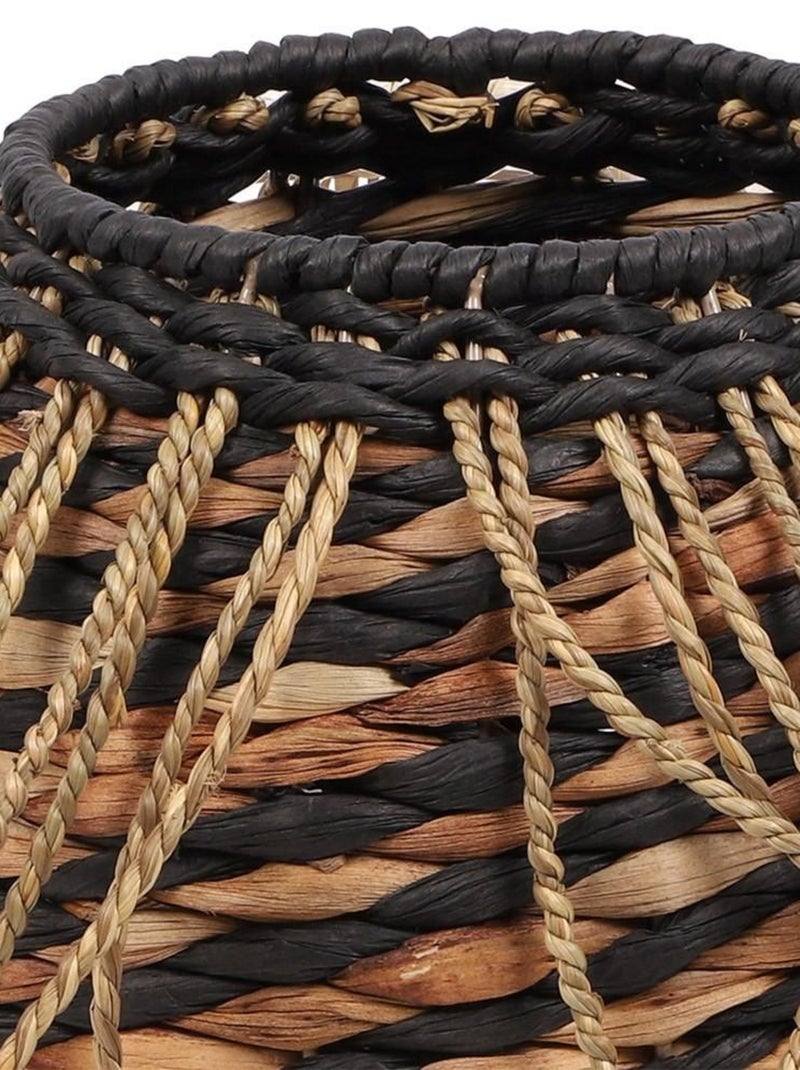 Panier jacinthe d'eau franges H27 Marron - Kiabi