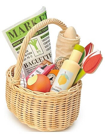 Panier jour de marché en bois